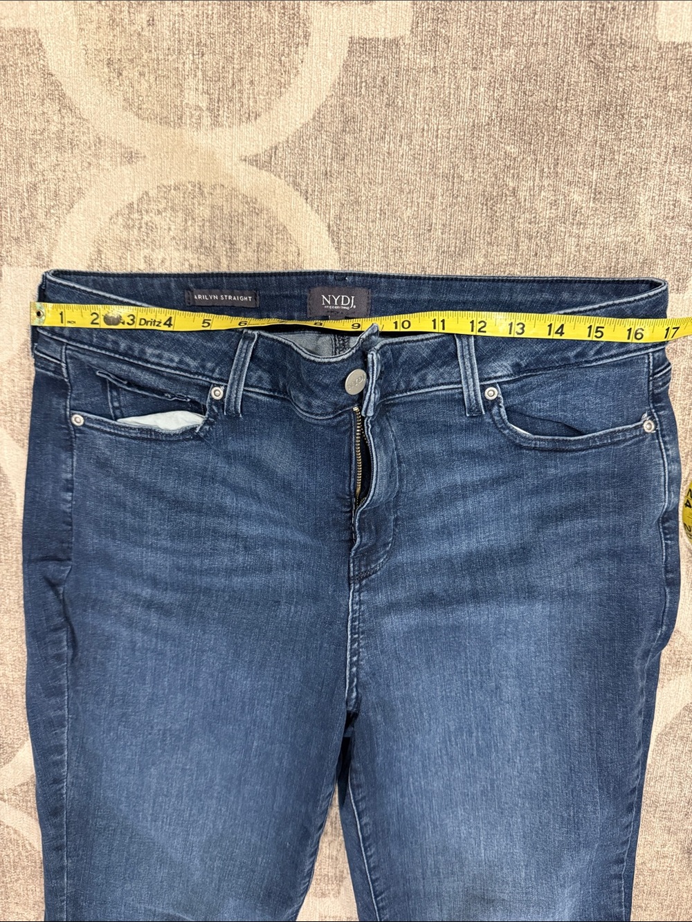 NYDJ Marilyn Straight Leg Jeans in Medium Indigo Blue
